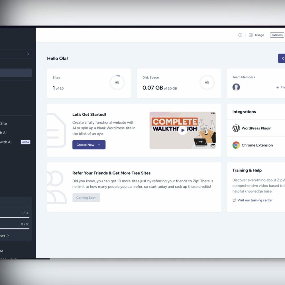 ZipWp <br>Skapa webbplatser med Ai