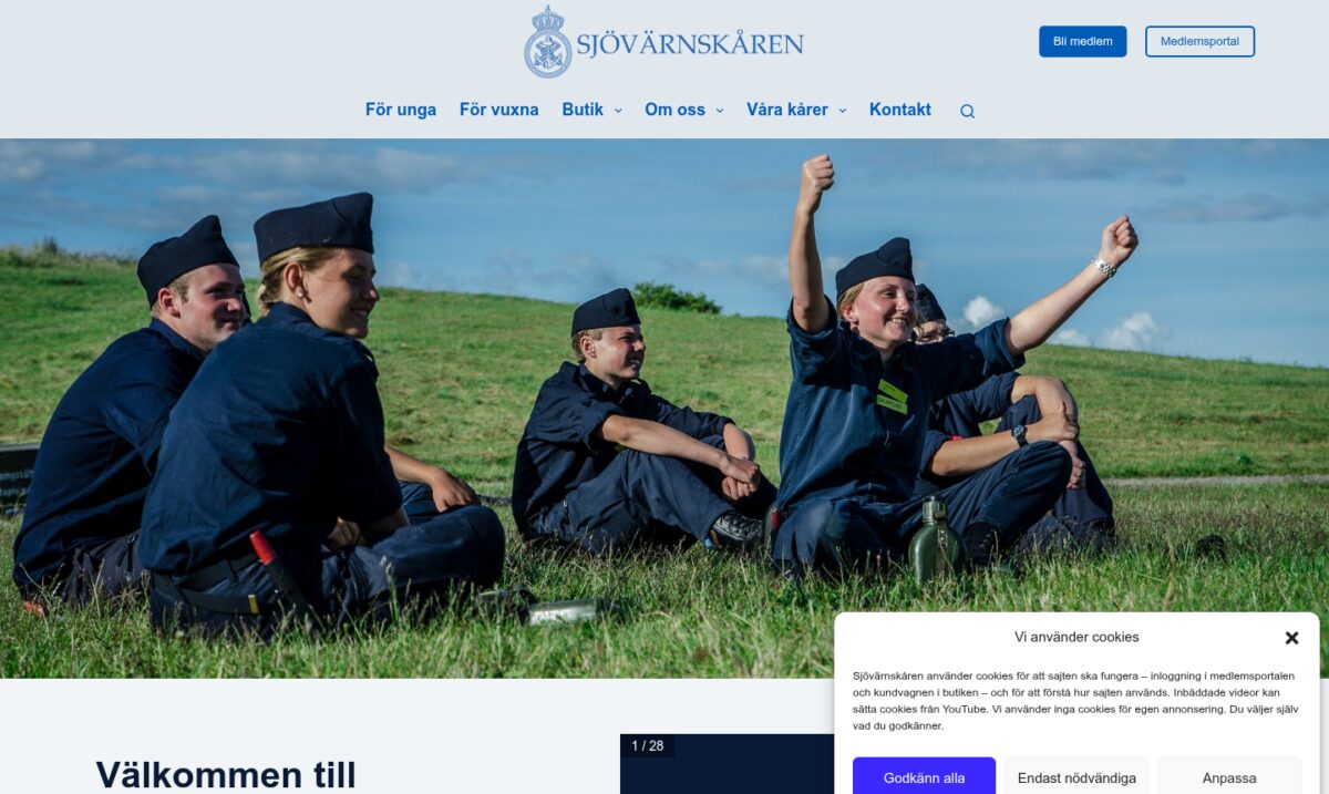 Lösningar & Startmallar – Färdig webbplats på 48 timmar Skärmbild av sjovarnskaren.se