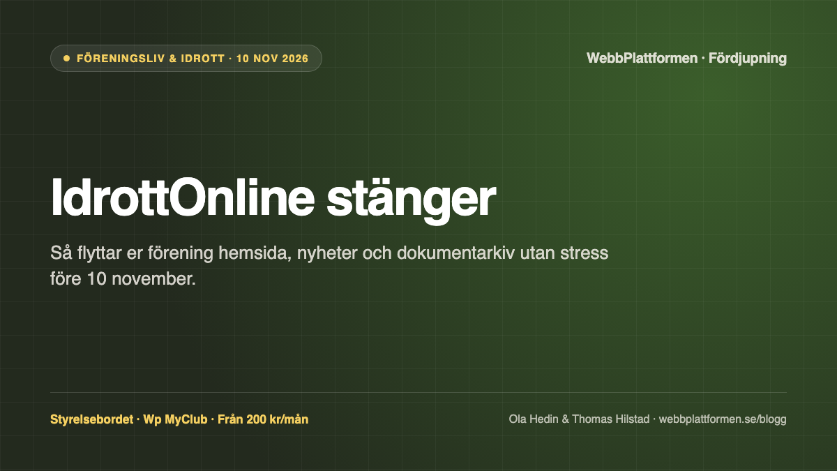 idrottonline stänger 10 november 2026