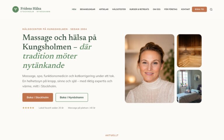 fridens hälsa – skärmdump