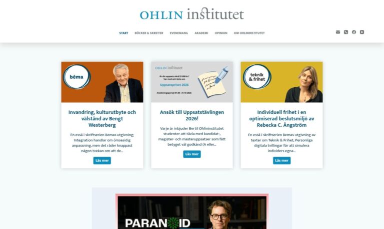ohlininstitutet – skärmdump
