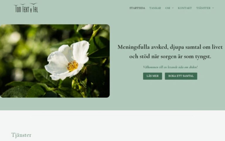 ton, text & tal – skärmdump