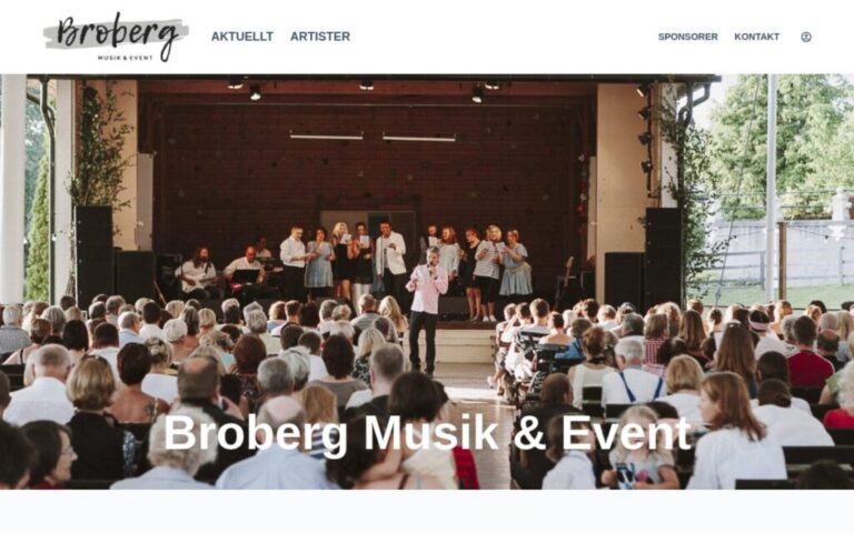 broberg musik & event – skärmdump