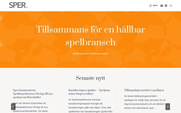 sper – skärmdump